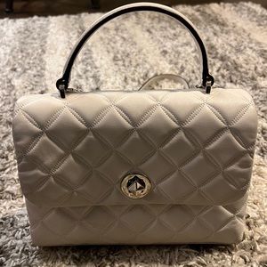 Ivory Kate Spade quilted pattern handbag